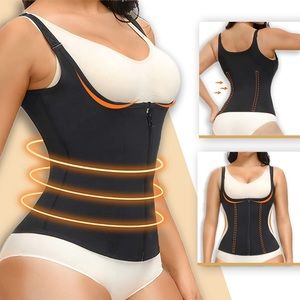 Waist Trainer Vest, Zipper Corset Body Shaper for Tummy Control